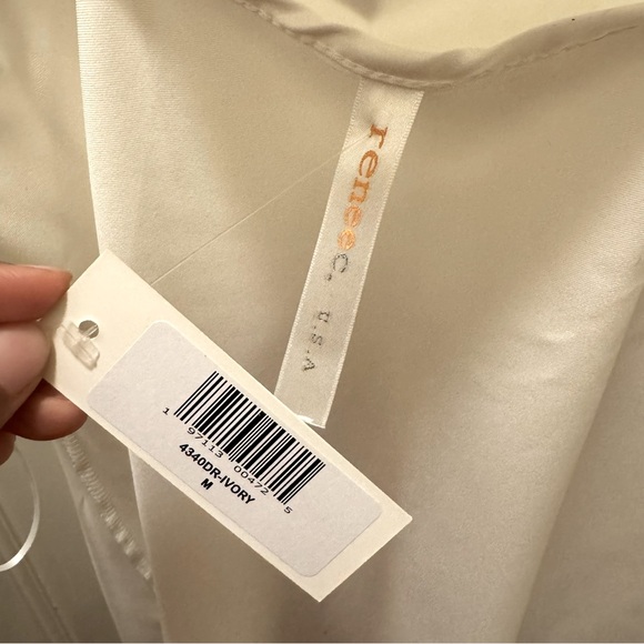 Ivory White Satin Slip Dress - Picture 5 of 7